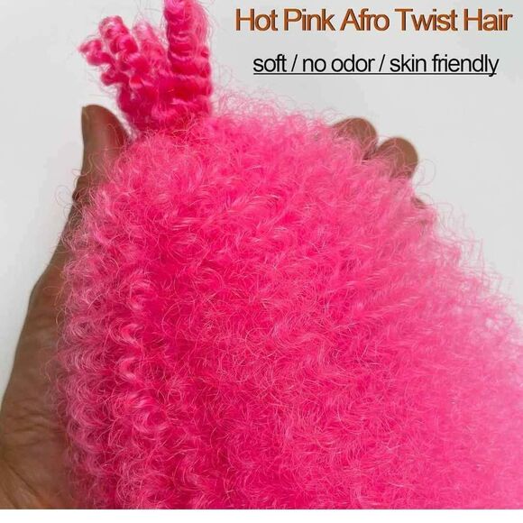 KYNLEY 12 Inch Pink Spring Twist Hair 2 Packs Springy Afro Twist Hair - Picture 2 of 4